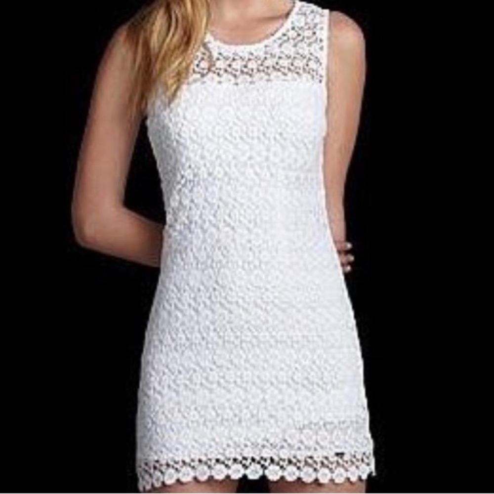 White House Black Market Crochet, Lace  Midi Dress Boho Sz 4 Women